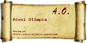 Alexi Olimpia névjegykártya